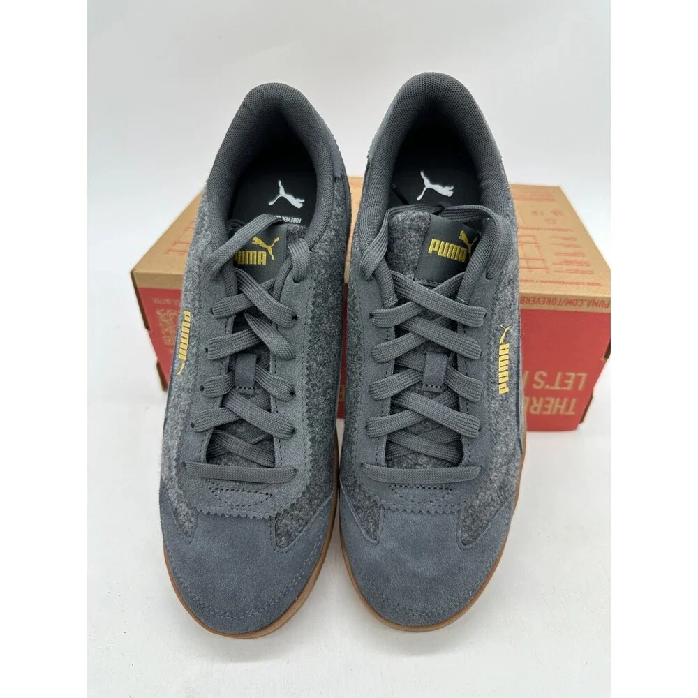 Puma Club 5v5 Men's Size 9 Gray Wool Running Athletic Shoes 405400 01
